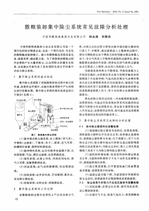 散粮装卸集中除尘系统常见故障分析处理