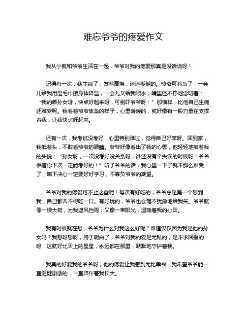 难忘爷爷的疼爱作文