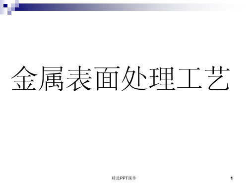 金属表面处理工艺及技术67727PPT课件