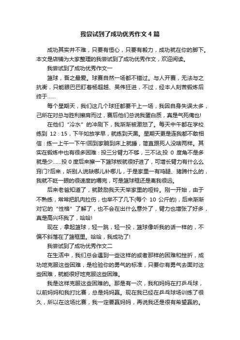 我尝试到了成功优秀作文4篇