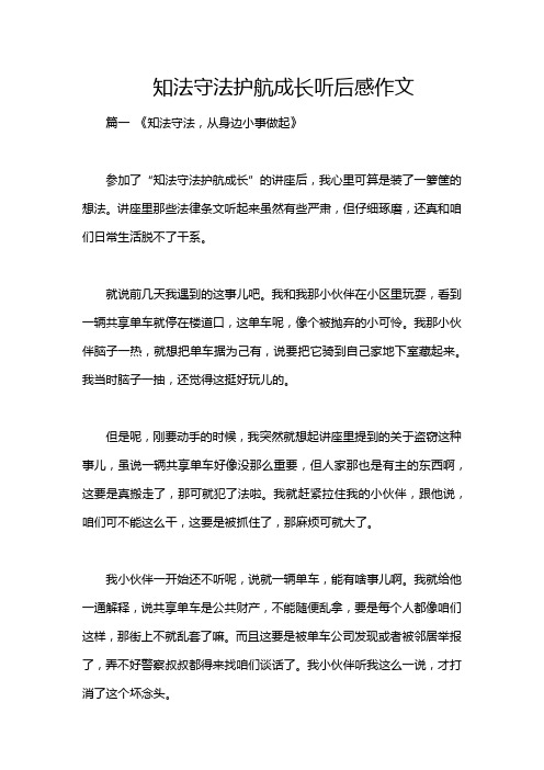 知法守法护航成长听后感作文