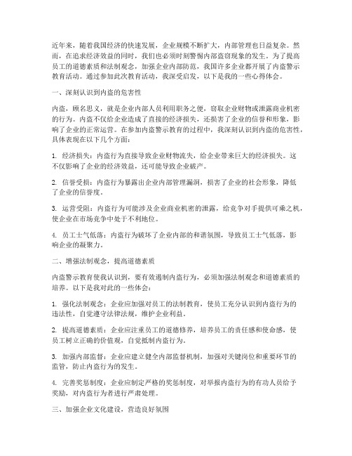 内盗警示教育心得体会