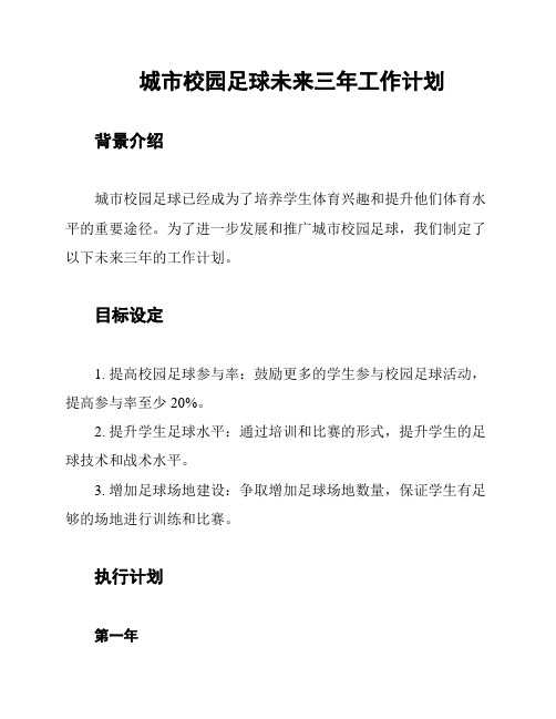 城市校园足球未来三年工作计划