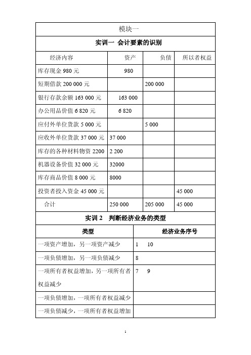 会计基础与实务第2版习题答案作者杨桂洁张春杨第二版第一部分主观题参考答案（除账户）