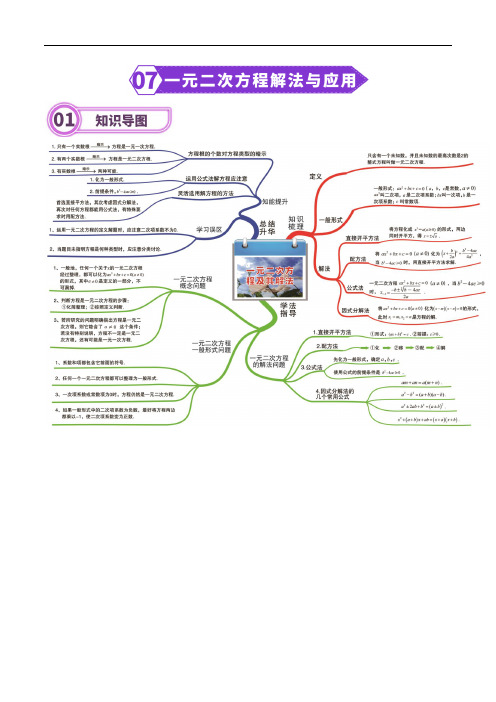 2024中考数学一轮复习专题精练专题07 一元二次方程解法与应用(学生版)