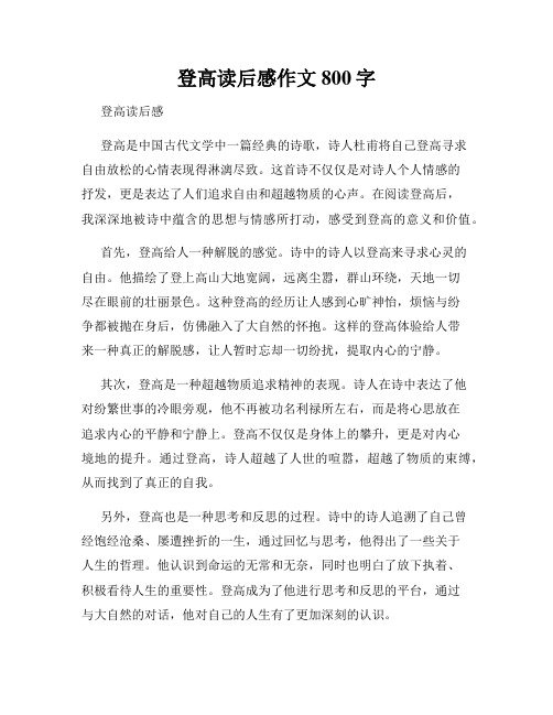 登高读后感作文800字