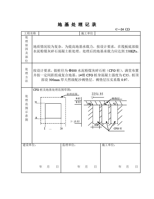 cfg桩地基处理施工资料填写实例