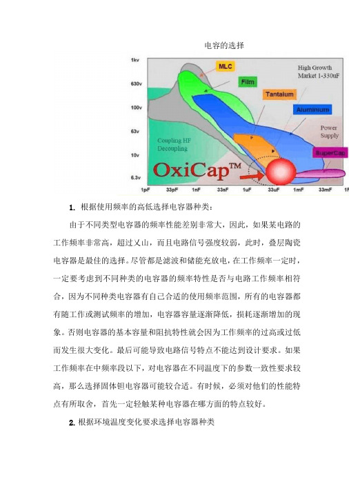 电容种类与电容的选择