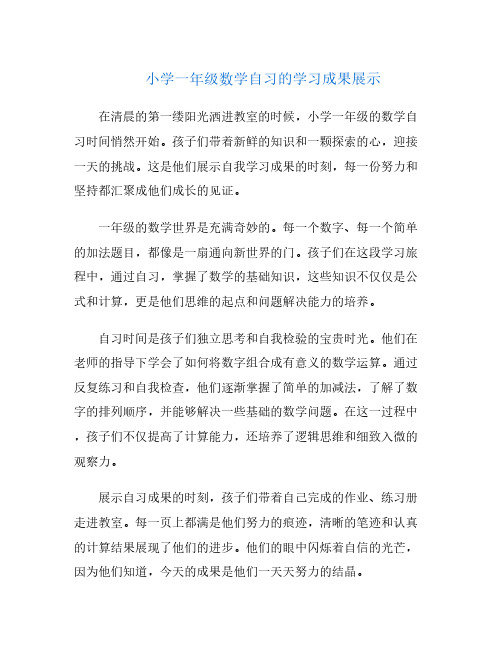 小学一年级数学自习的学习成果展示