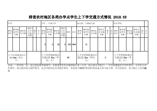 交通方式排查表