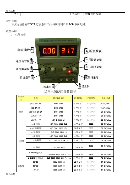 最新LED灯板通用检验标准资料