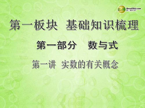 浙江省永嘉县桥下镇瓯渠中学中考数学总复习《第一讲 实数的有关概念》课件 新人教版