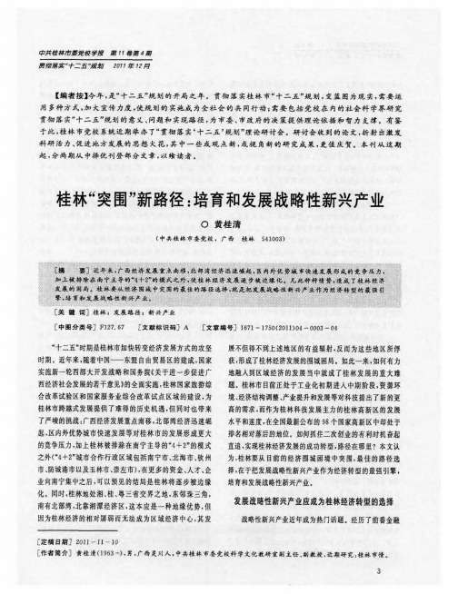 桂林“突围”新路径：培育和发展战略性新兴产业