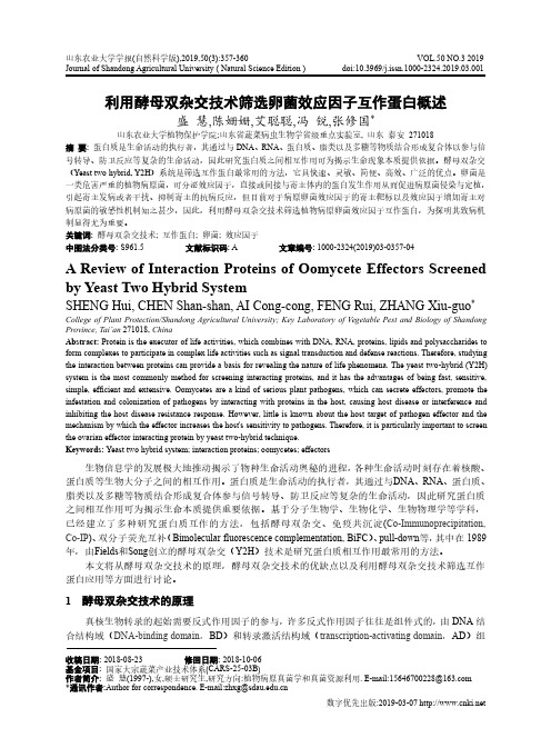 利用酵母双杂交技术筛选卵菌效应因子互作蛋白概述