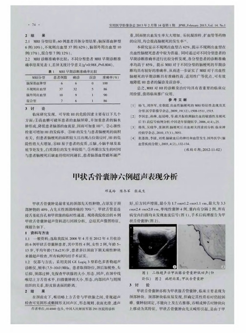 甲状舌骨囊肿六例超声表现分析