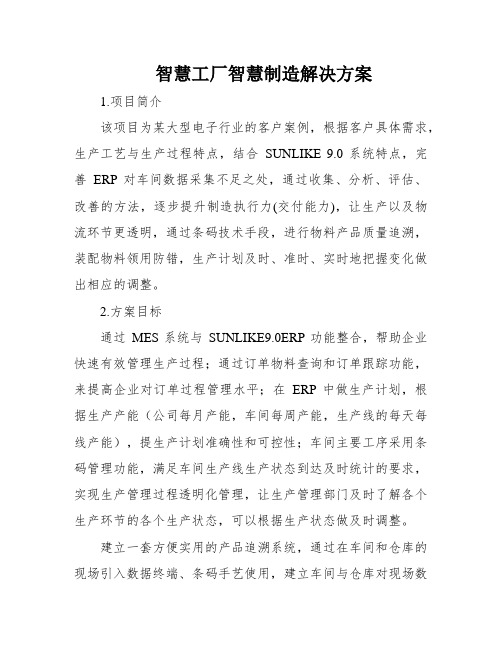 智慧工厂智慧制造解决方案