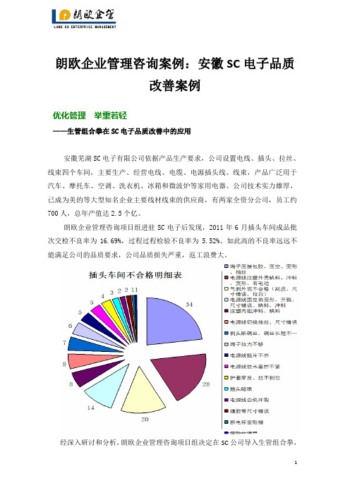 朗欧企业管理咨询案例：SC电子运用生管组合拳改善品质