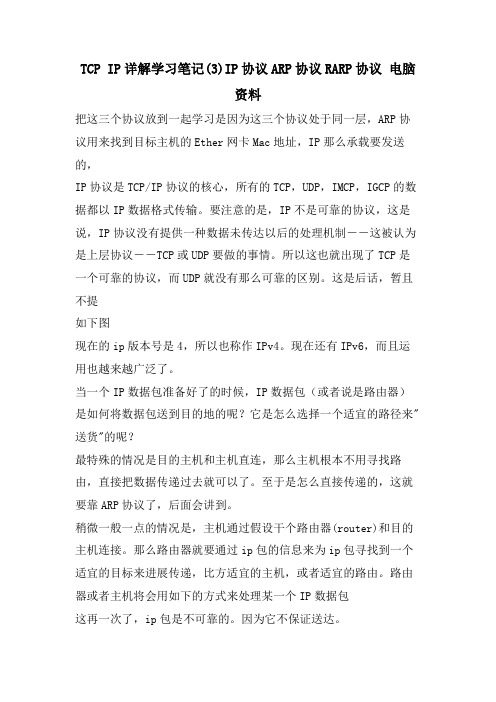 TCP IP详解学习笔记(3)IP协议ARP协议RARP协议 电脑资料