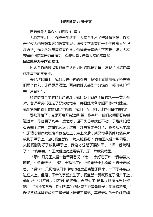 团结就是力量作文（精选41篇）