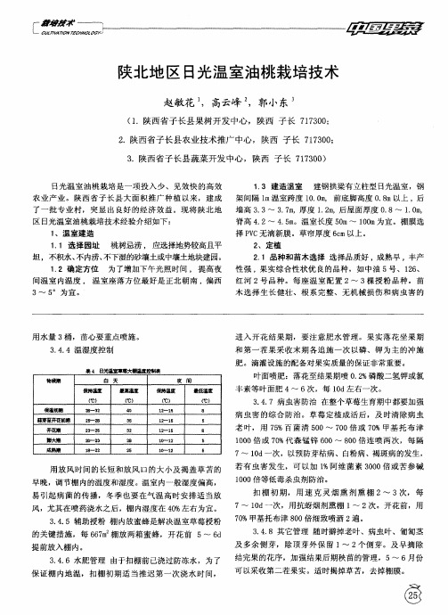 陕北地区日光温室油桃栽培技术