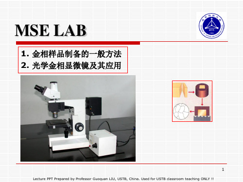 材科基实验I 课件 1-金相样品制备