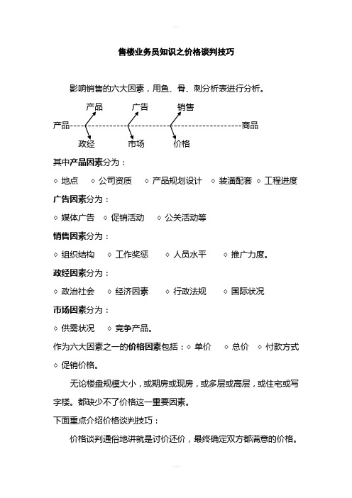 营销知识之+价格谈判技巧20种客户分析