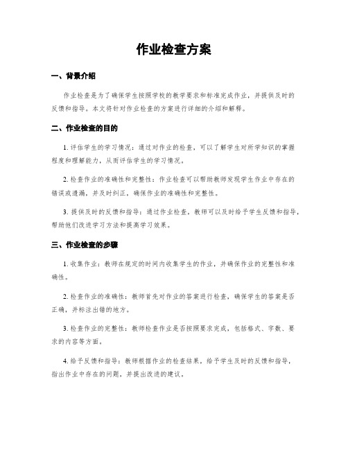 作业检查方案