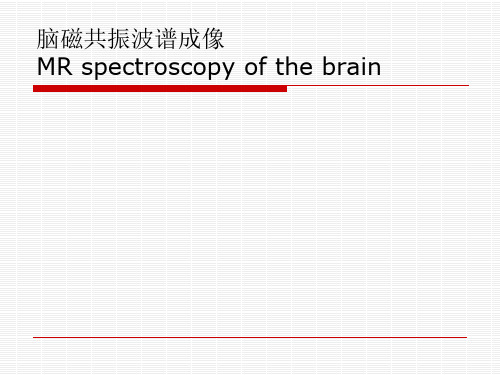 脑磁共振波谱成像技术及应用ppt课件