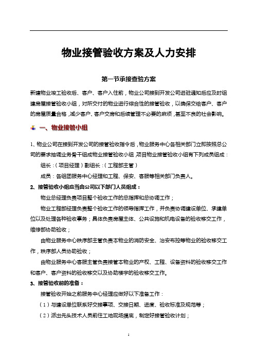 物业接管验收方案及人力安排