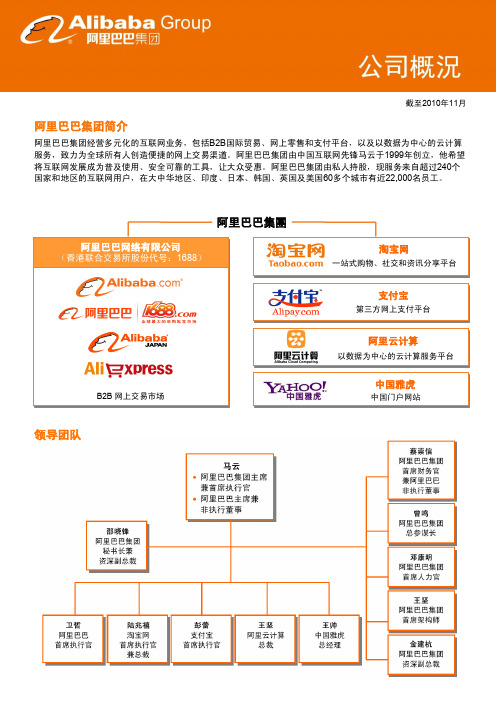 阿里巴巴集团简介领导团队阿里巴巴集团