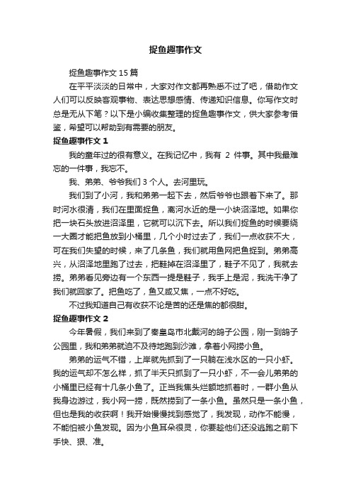 捉鱼趣事作文15篇