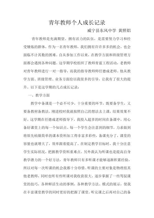 青年教师个人成长记录