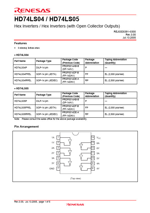 HD74LS04P中文资料