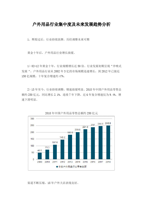 户外用品行业集中度及未来发展趋势分析