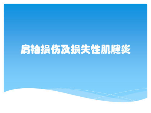 肩袖损伤及损失性肌腱炎