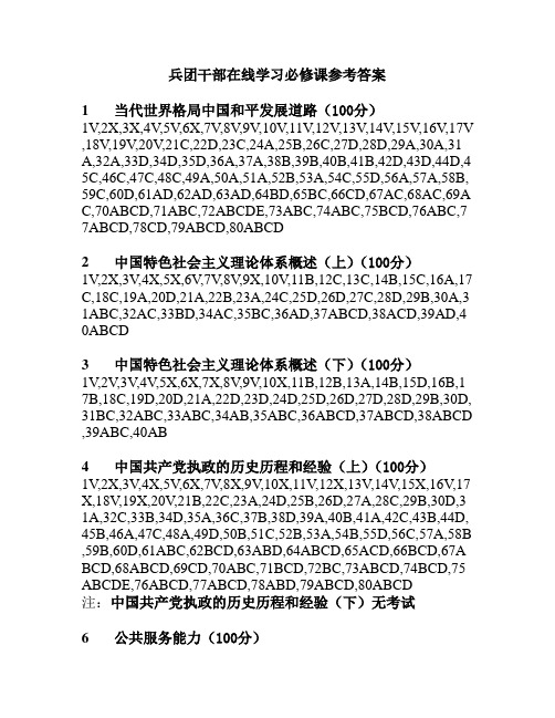 兵团干部在线学习必修课参考答案(全100分)