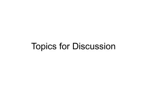 Topics for Discussion