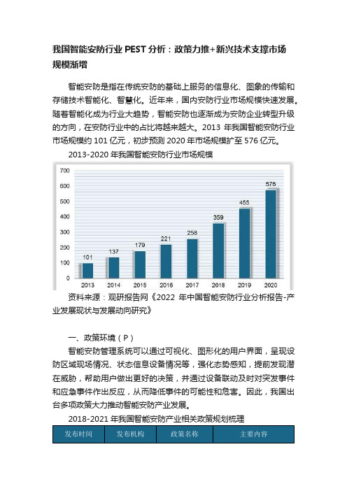 我国智能安防行业PEST分析：政策力推+新兴技术支撑市场规模渐增