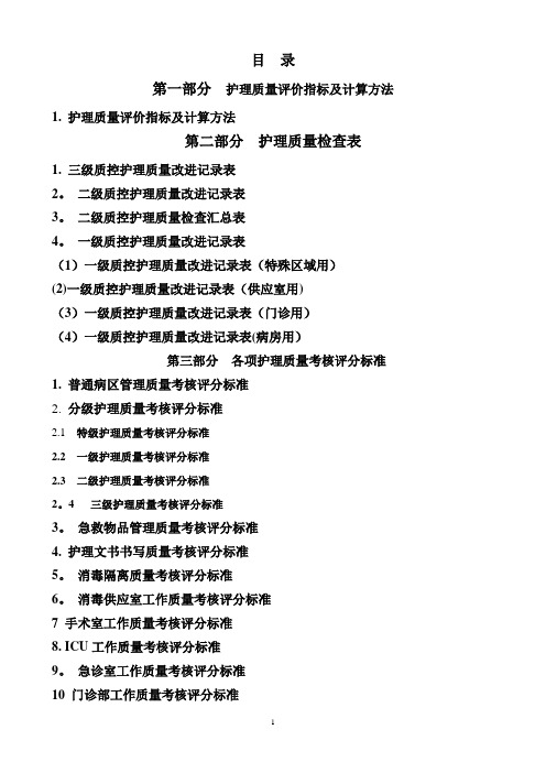 护理质量检查表