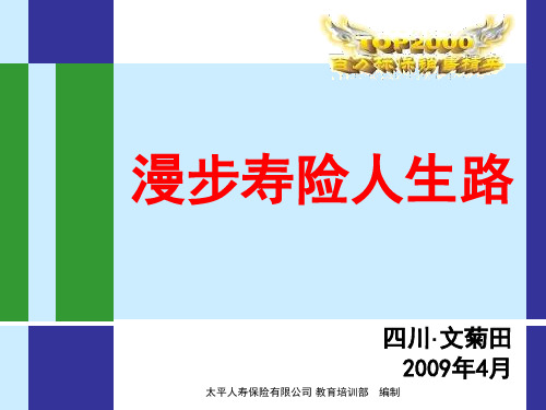 太平人寿保险PPT培训 TOP2000漫步寿险人生路-四川文菊田