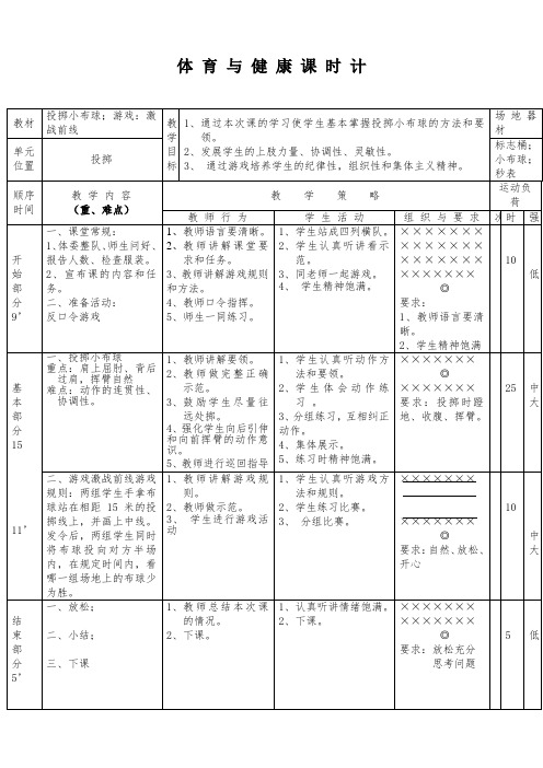 新人教版一至二年级体育《基本身体活动  4.单手正对投掷方向持小垒球(小沙包)掷远与游戏》公开课教案_21