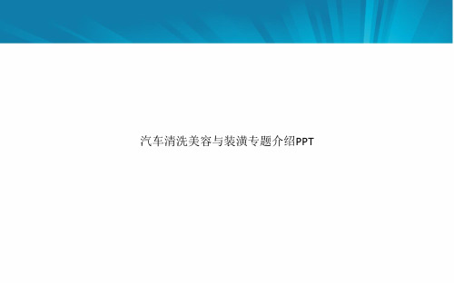 汽车清洗美容与装潢专题介绍PPT