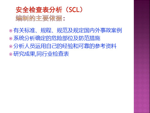 安全检查表分析(SCL)