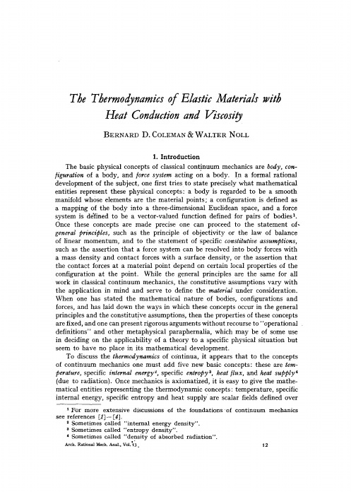 The thermodynamics of elastic materials with heat conduction and viscosity