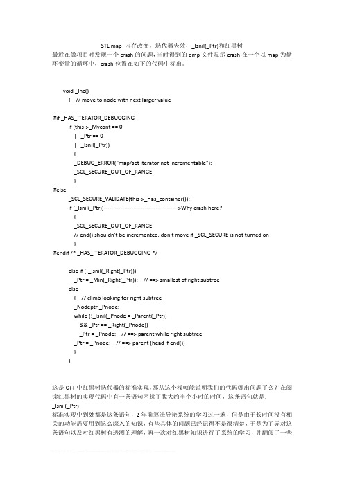 STL map 内存改变,迭代器失效,_Isnil(_Ptr)和红黑树