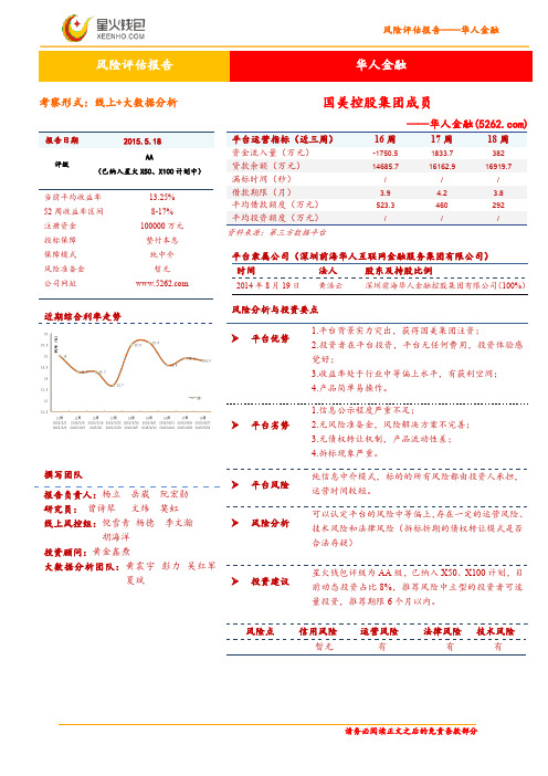 华人金融风险评估报告第一版(2015-05)