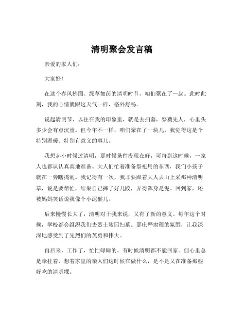 清明聚会发言稿