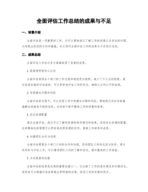 全面评估工作总结的成果与不足