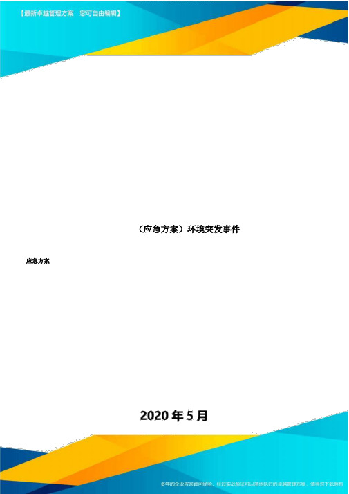 应急预案环境突发事件应急预案