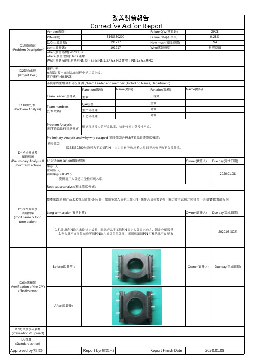 变压器8D报告(骨架PIN位反)实例样板